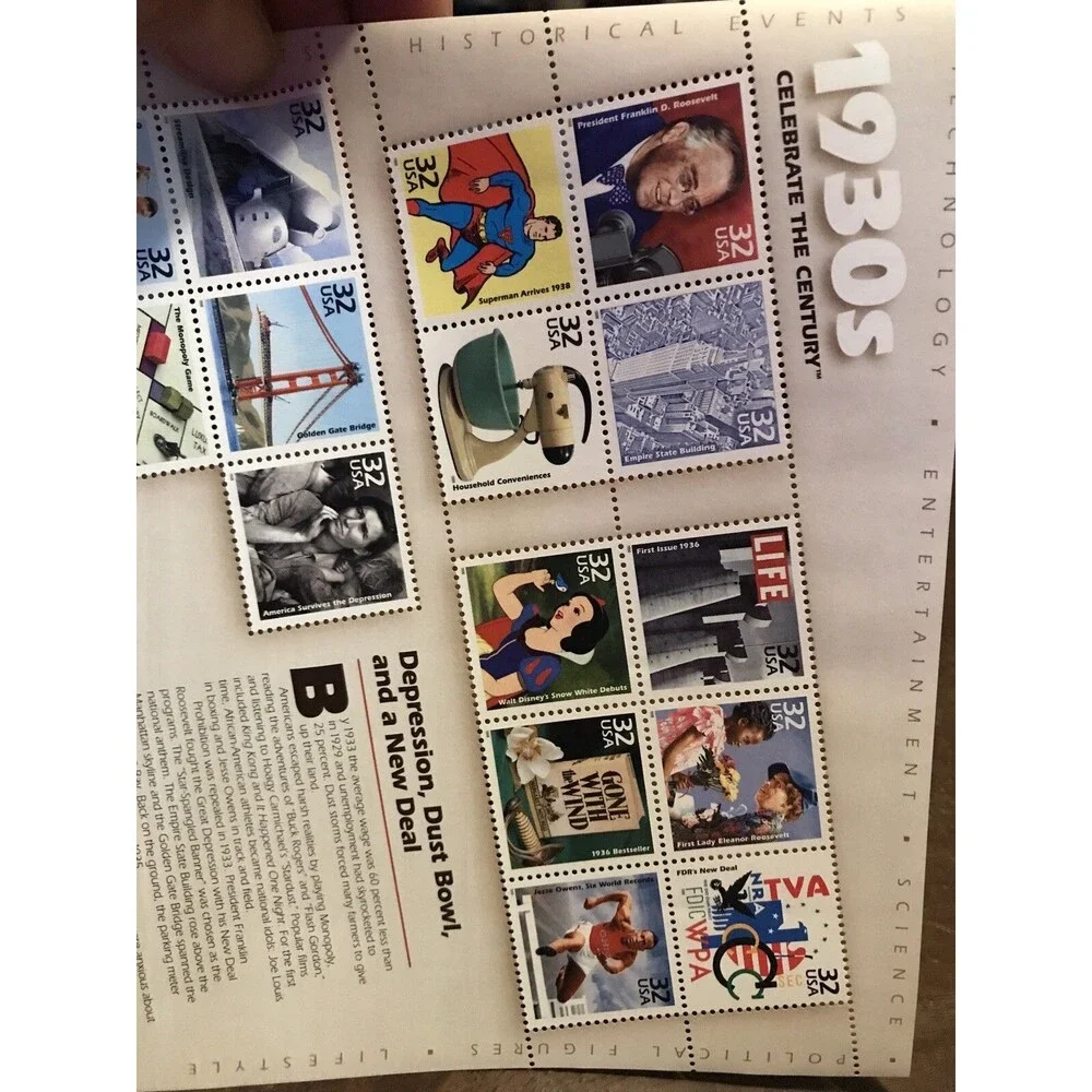 Scott # 3185 - US Souvenir Sheet Of 15 - Celebrate The 1930's - MNH - 1998